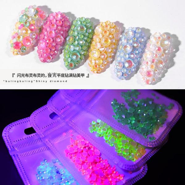 

nail decorations drill fluorescence dril nail art rhinestones diamond flatback rhinestones nail art decorations, Silver;gold