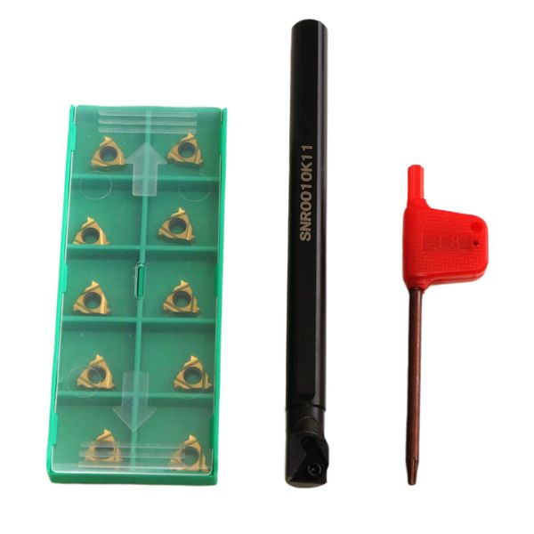

snr0010k11 metal lathe threading turning bars tool kit with 10pcs 11ir a60