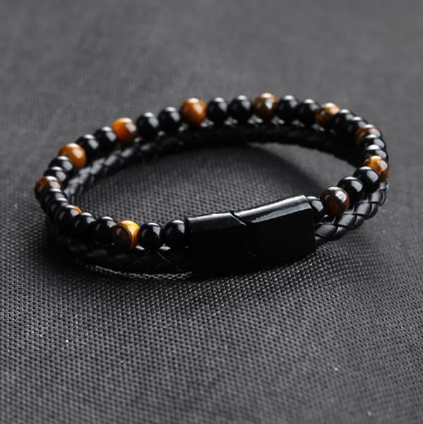 

volcanic lava stone beads bracelet yoga lava essential oil diffuser beads woven bracelet bracelet healing balance man woman, Black