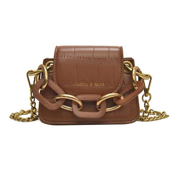 

female bag 2019 new wild simple fashion korean version of the shoulder bag chain crocodile pattern mini change diagonal package
