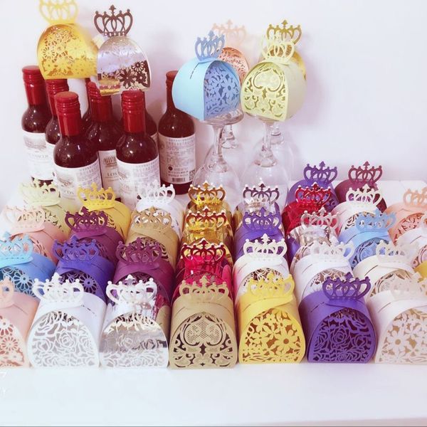 

25pcs/pack love heart crown laser cut hollow favors gifts chocolate candy boxes baby shower wedding party supplies e65b