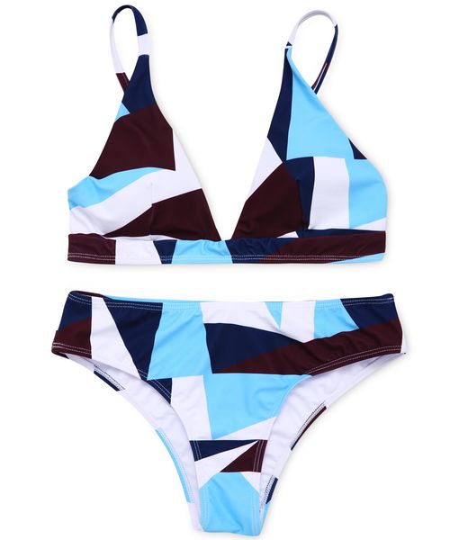 

new bikini small, fresh and coloured printed separate swimming suit for women in europe and america in 2019, White;black