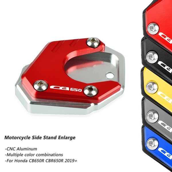

cnc motorcycle side stand extension for cb650r neo sports cafe 2019-2020 cb 650 r neo sports cafe pad plate kickstand