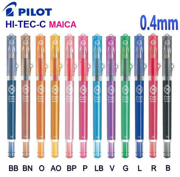 

pilot hi-tec-c maica lhm-15c4 gel ballpoint pen japan 0.4mm 12 colors for choice