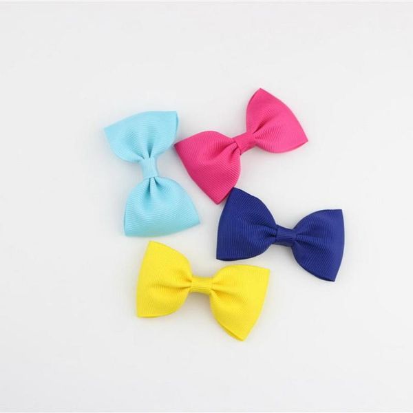 

1000pcs candy barrettes kids bowknots solid ribbon hair clip bows, Slivery;white