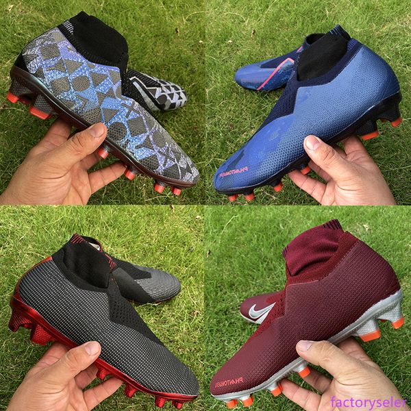 

phantom vsn elite df fg football boots ea sports soccer shoes psg silver royal blue outdoor soccer cleats 39-45