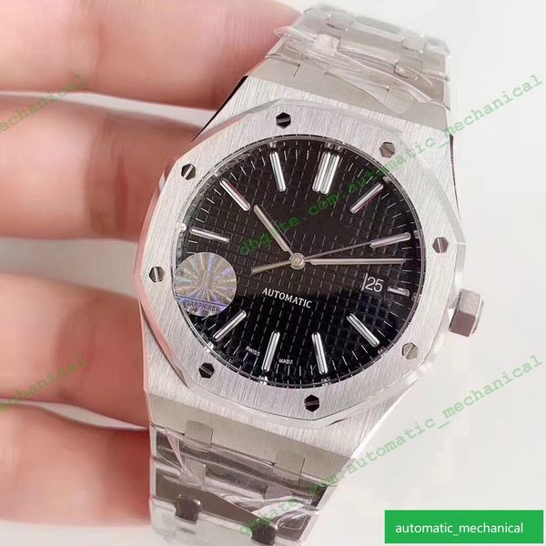 

jf 15400 montre de luxe black dial cal.3120 automatic mechanical movement size :41mm*9.8mm original folding button designer watches, Slivery;brown