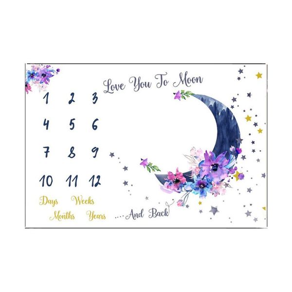 

baby monthly record growth milestone blanket moon pattern pgraphy prop cloth a2ub