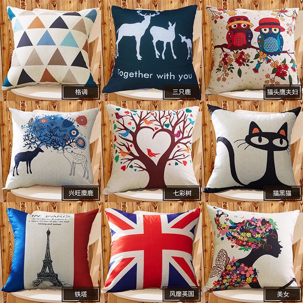 

1pc cartoon cotton pillowcase animal home printed cover popular gift pillow case