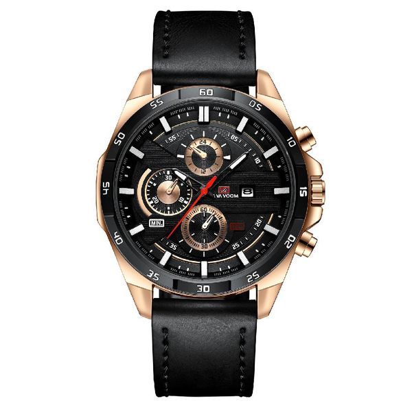 

hobbylane men sports waterproof watch microfiber strap calendar display stainless steel case buckle casual style quartz watch, Slivery;brown
