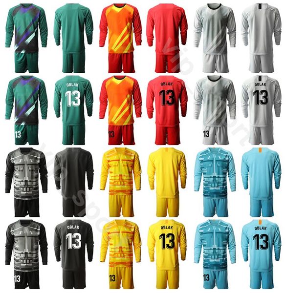 

2020 long sleeve goalie soccer 1 antonio adan jersey set goalkeeper 13 jan oblak 1 miguel angel moya football shirt kits uniform mj, Black