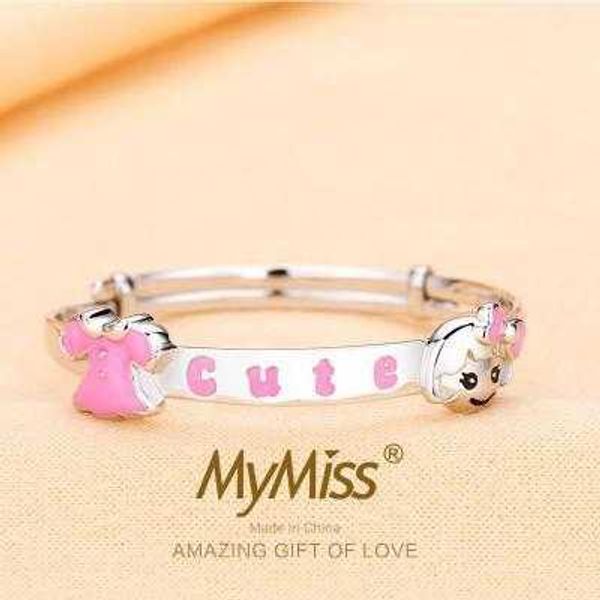 

high-end mymiss small pink skirt 925 silver baby anklets children full moon gift bracelet baby out, Red;blue