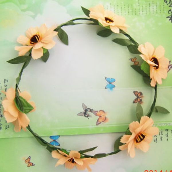 

hair accessories 1lot=6pcs women band bohemian style crown wedding garland forehead flower headband beach wreath