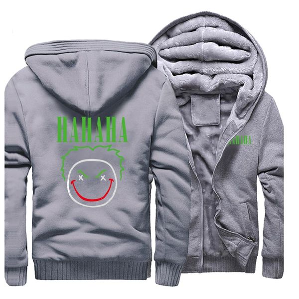 

joker winter men fleece hahaha villain thick warm jacket mens coats and jackets hoodies sweatshirt jack napier thicken hoodie, Black
