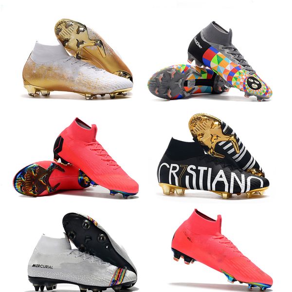 

new arrived mens fg cleats mercurial superfly vi elite superfly 6 outdoor high ankle soccer shoes cr7 se elite football bootse cleats