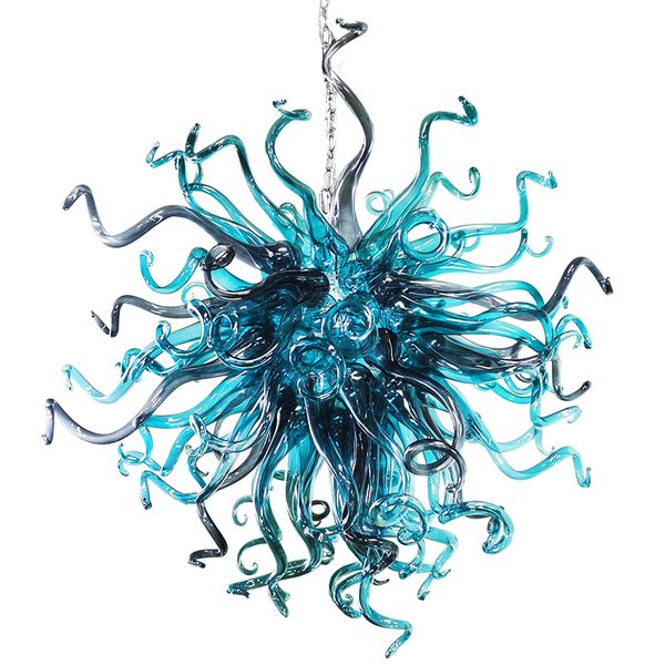 Lampadario di lusso Soggiorno di fascia alta Illuminazione in vetro artistico Lampadine a LED Lampadario in vetro di Murano stile Chihuly Lampada a sospensione Luce domestica