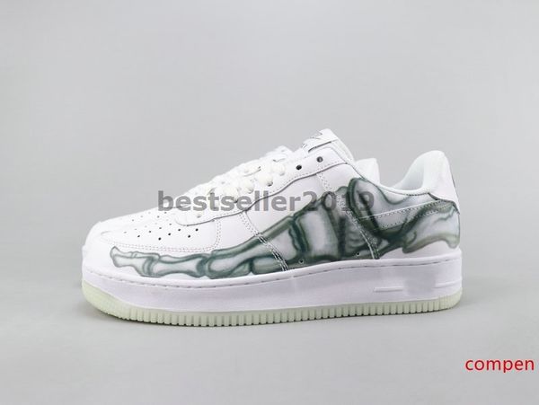 

2020 low forces black white skeleton qs women mens running shoes 1s halloween skateboard sneakers trainer zapatos size 36-45