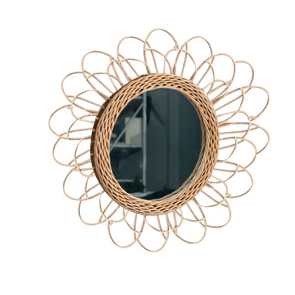 

wall hanging clear living room interior rattan dressing space saving gifts mirror compact art deco home portable round bathroom