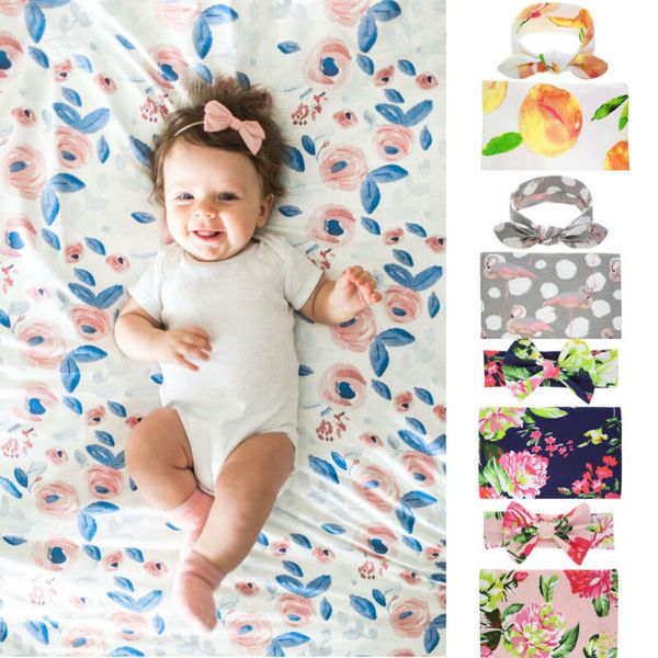 

1 set newborn swaddle blanket baby boys girls sleeping bag wrap headband cloth towel headband set baby pgraphy props blanket