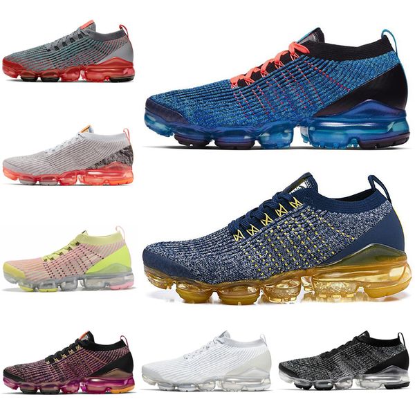 Nike Men s Air VaporMax Flyknit 3 Sneakers WhiteSilver Gray