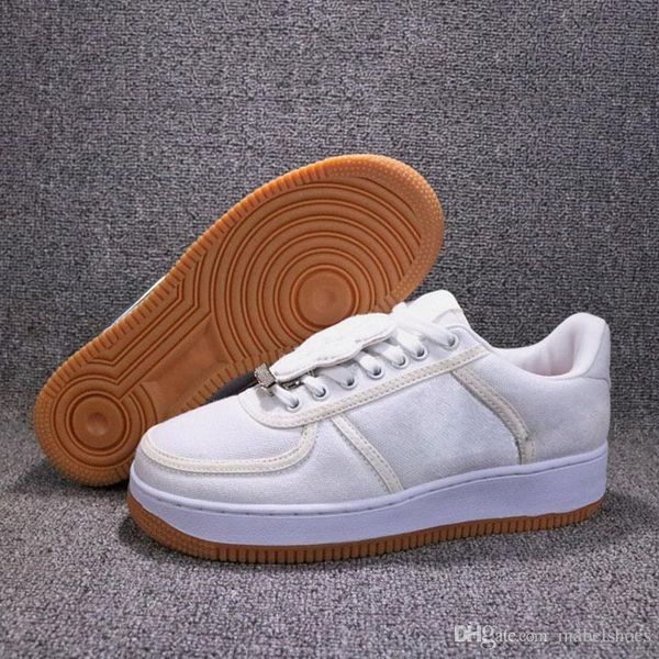 

HOT Ins Travis Scotti Skateboard shoe Pure White 3M Reflection Magic Men Women Fashion Designer Casual Shoe With Double Boxed