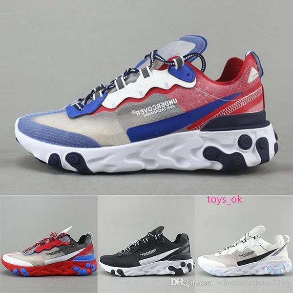 

новый дизайнер epic react element 87 undercover мужские кроссовки черный белый золотой синий мужчины женщины повседневные спортивные кроссов