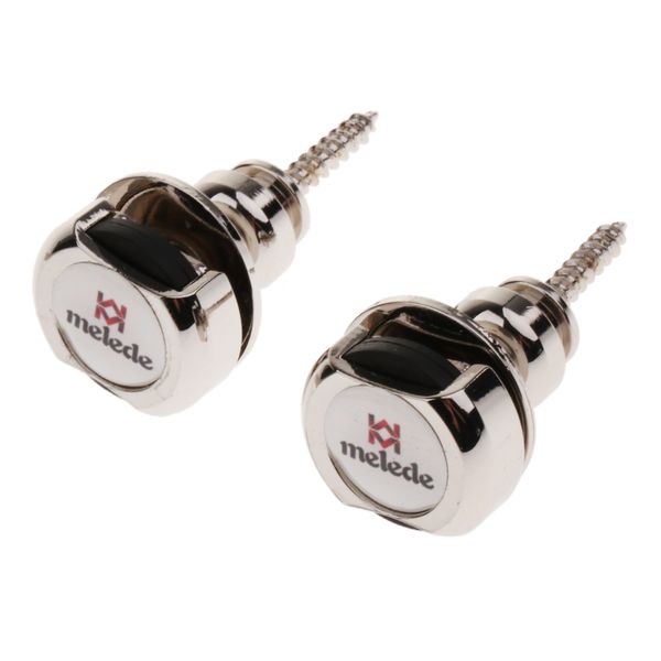 

pack of 2 metal automatic guitar strap lock button musical instrument accessory, Black;brown