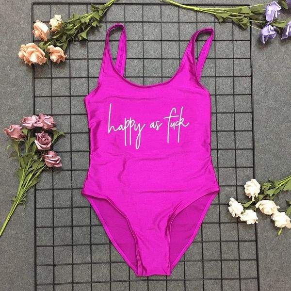 

happy asswimsuit letter printing one-piece happy asswimsuit letter printing one-piece, White;black