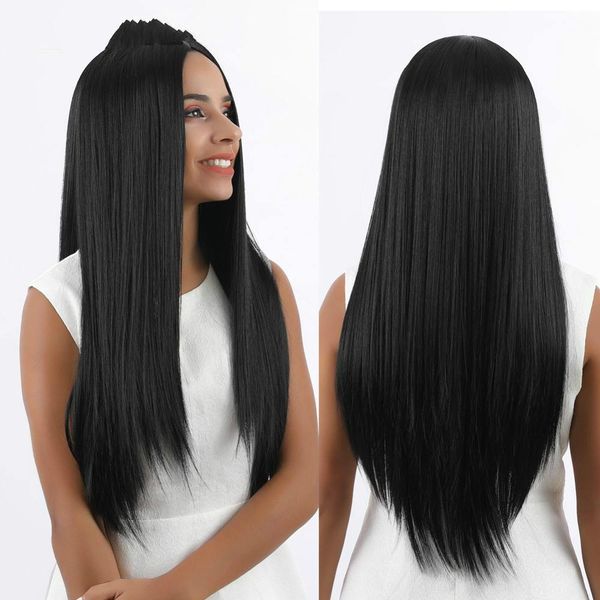 Long Straight Hair Synthetic Wig For Women High Density