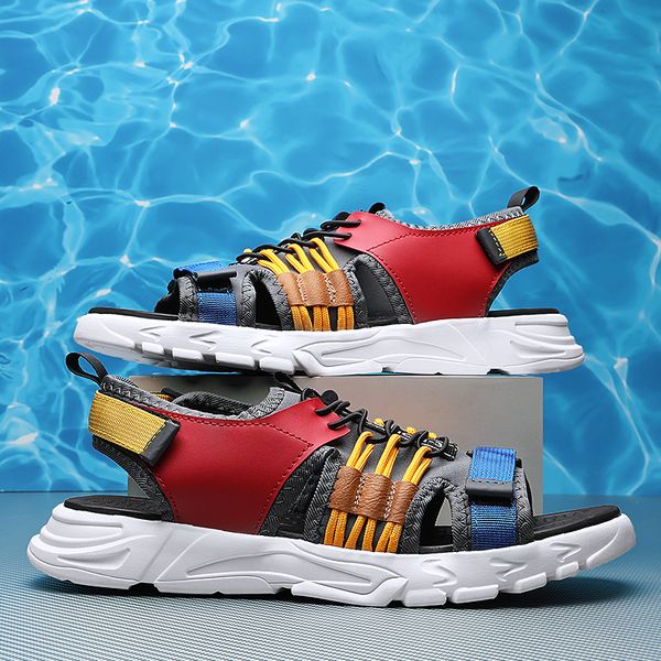 

bigfirse 2020 spring summer new men's casual beach sandals sandal fashion comfortable slippers portable men casual sandal, Black