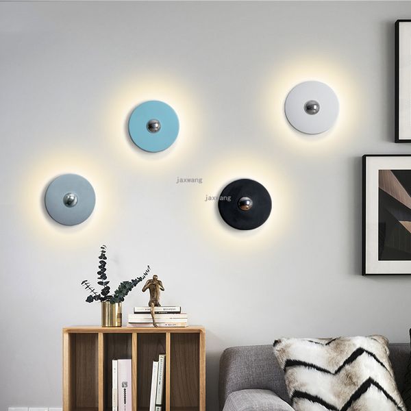 

nordic design led wall lamp macaron personality decoration wall light fixtures bedside lamp bedroom sconces light lighting