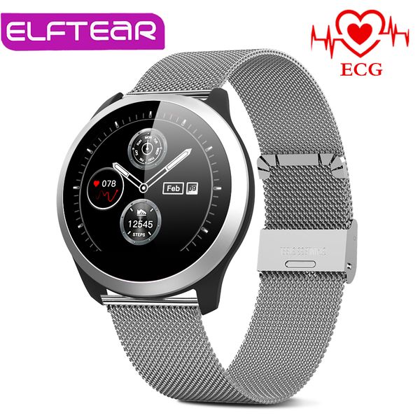 

elftear z03 smart watch men women ecg+ppg real-time heart rate monitoring ip68 waterproof mlti-sports modes for ios andriod, Slivery;brown