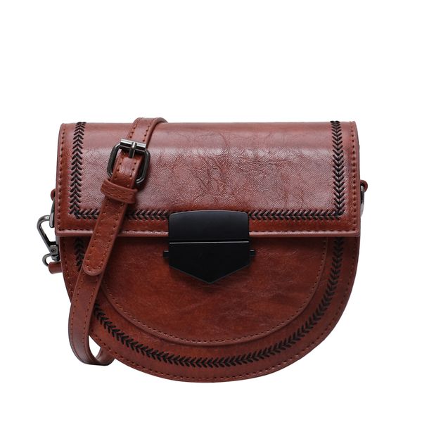 

vintage pu leather small saddle bags for women 2020 solid color female shoulder messenger crossbody bag lady travel handbags
