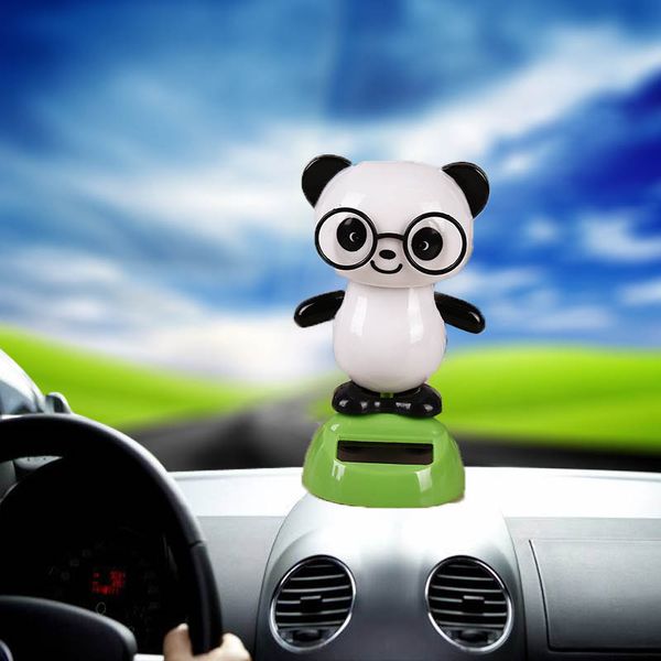 

car dashboard doll ornaments abs material creative solar fashion car cartoon panda shaking head gift decoration accessories