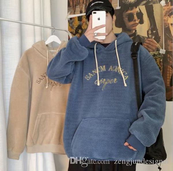 

mens зима конструктора толстовка с длинным рукавом с капюшоном кашемир смеси теплого стиля homme пара одежда мода стиль casual apparerl, Black