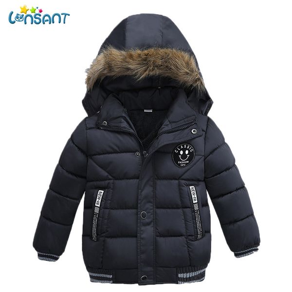 

lonsant new baby boys girls winter jacket fashion kids coat children's cotton padded hooded jacket new year costume, Blue;gray