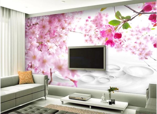 

3d wallpaper custom p mural modern fashion aesthetic peach blossom family 3d tv background wall design wallpaper for walls 3 d
