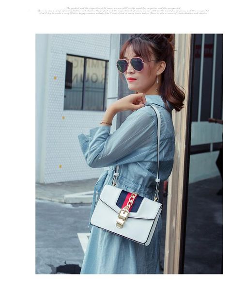 

women's bag 2020 new simple ribbon bag single shoulder slant span chain women's