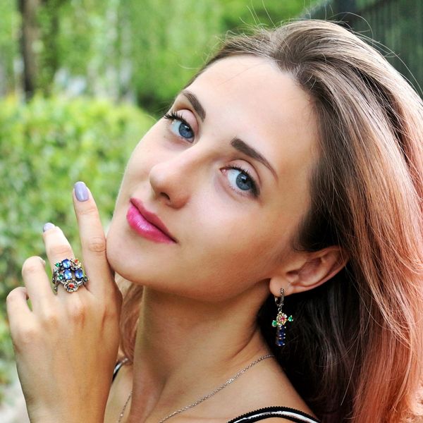 

dreamcarnival 1989 gorgeous women ring infinity color stone vintage jewelry chic fashion anniversary wife gift must have wa11672, Silver