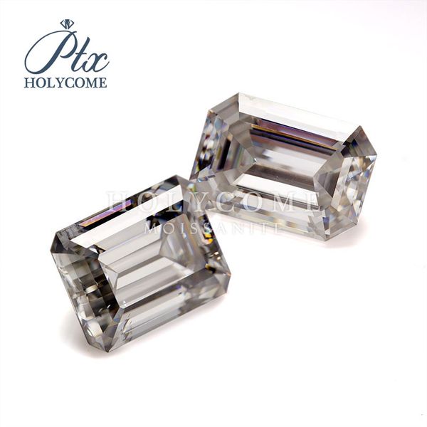 

white color large size fashion stones emerald cut 5ct 11x9mm moissanite diamond gemstones, Black