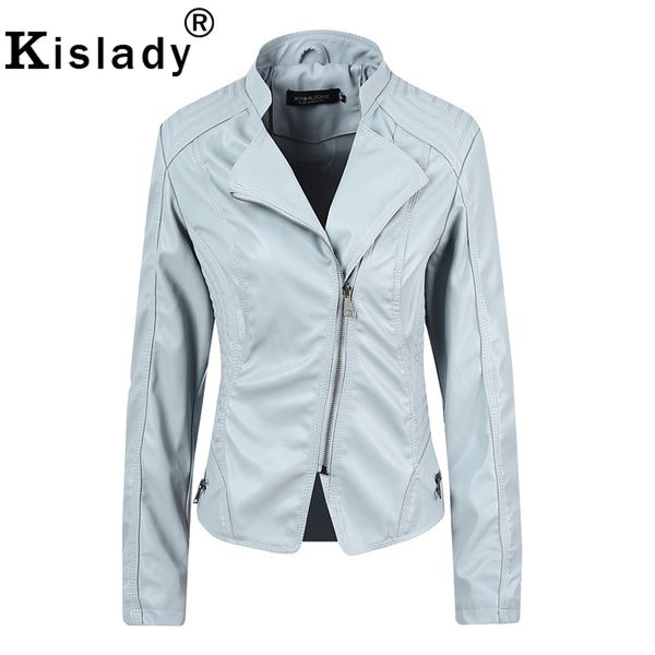 

многоцветная женская искусственная кожаная куртка 2019 новый осень зима кожаный плащ синий красный желтый байкер куртка мода пиджаки, Black