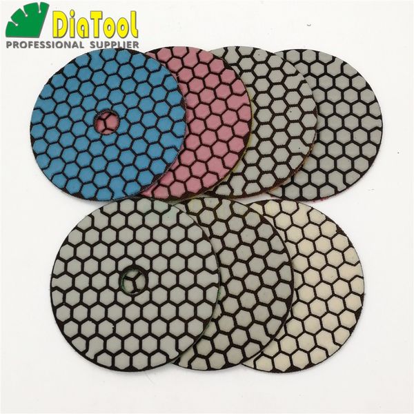 

diatool 7pcs/set dia 100mm dry diamond flexible polishing pads good quality 4inch stone sanding disc (new#50-1and #100-1