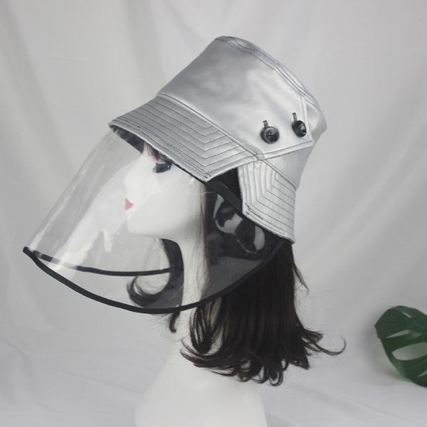

leather bucket hats for women ladies splash proof trendy multi colors fashion protection outdoor hats supply manufacturers, Blue;gray