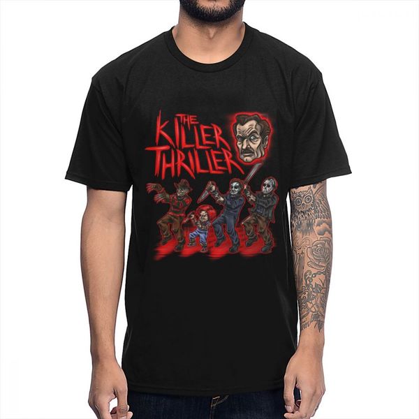 

the killer thriller чаки майкл майерс джейсон футболка мужская мода уличная одежда футболка homme crewneck 100% хлопок camiseta, White;black