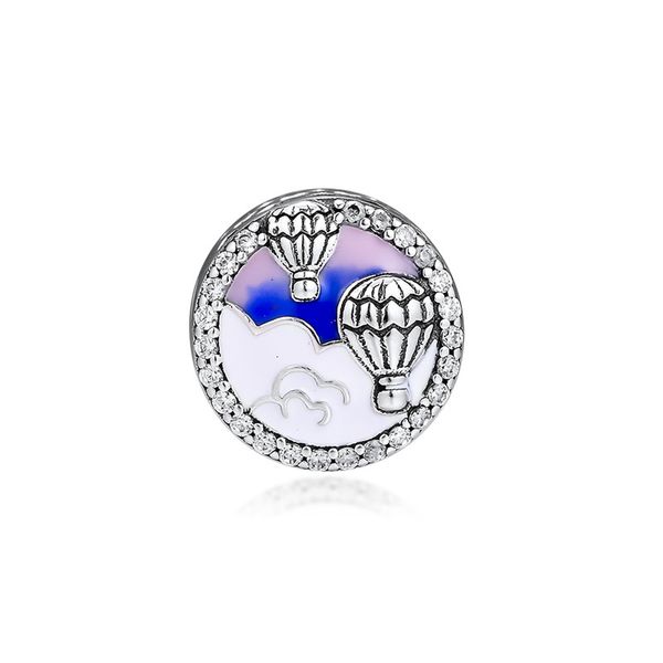 

air balloon button charm fashion female jewelry fits for charms 925 silver bracelets & bangle diy beads for woman, Black