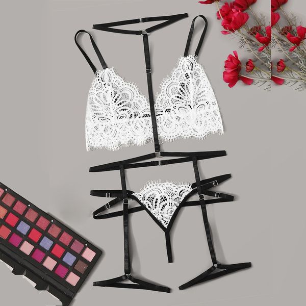 

fashion new women lace black lingerie v-neck underwear thong lady lingerie plus size erotic underwear piyama mujer 2019 new, Red;black
