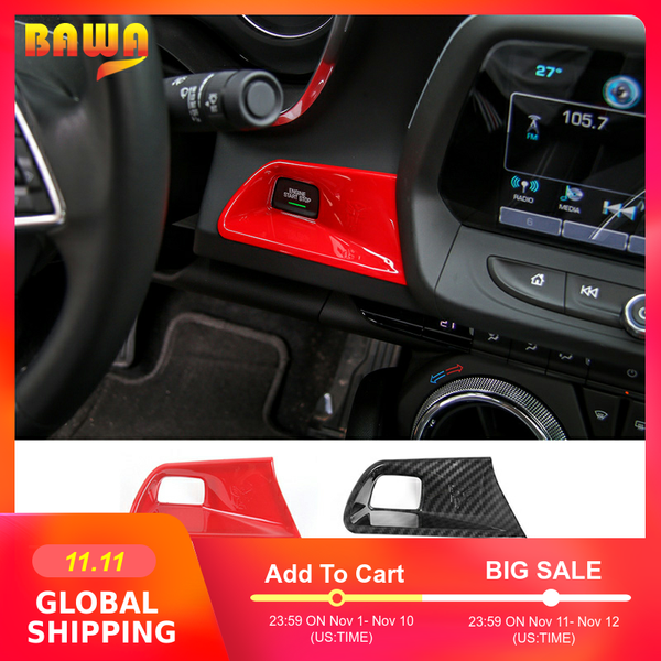

hangup abs car engine key start sbutton decoration cover trim stickers accessories for camaro 2017 up car styling