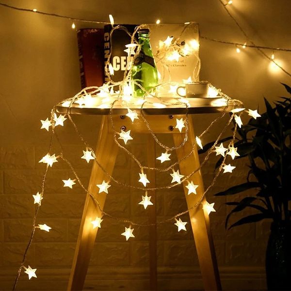 

1,5 / 2/3 meter звезды сид fairy garland гирлянд новинка для новый год рождество свадьба главная крытый украшения с питанием от батареи