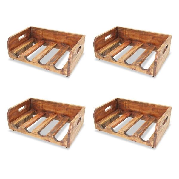 

bottle rack 4 pcs for 16 bottles recycled wood living room furniture