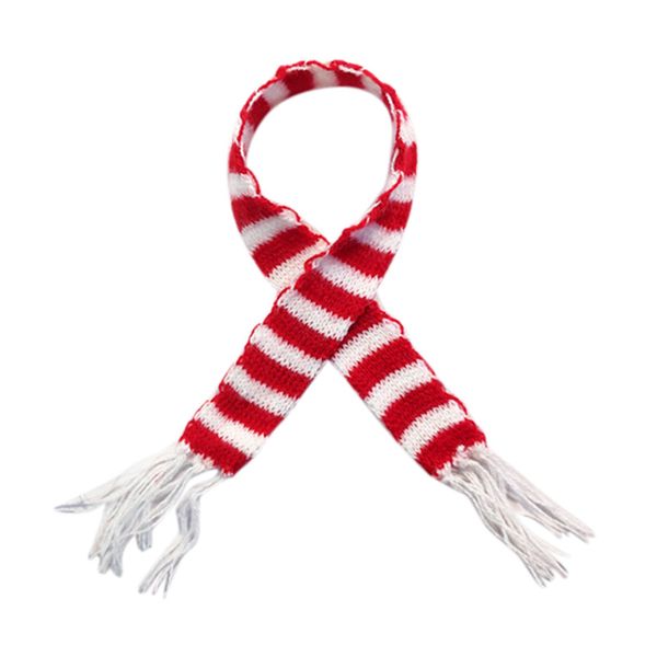 

10 pcs mini christmas tassel scarf christmas pet scarf for dog cat and wine bottle gift decoration for party decor b